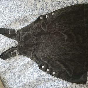 Olive corduroy overalls